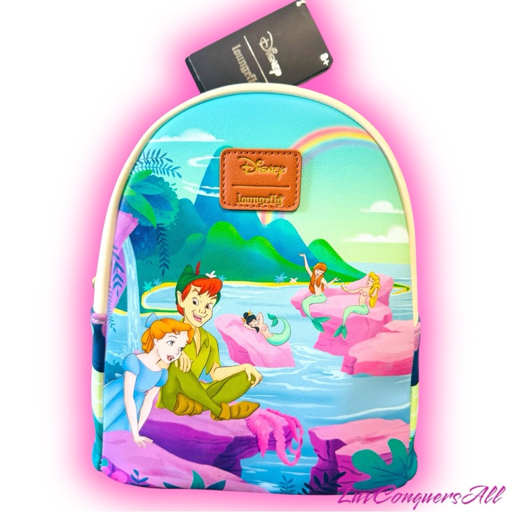 Rare! Loungefly Disney Peter Pan Wendy and Mermaid Lagoon Mini Backpack